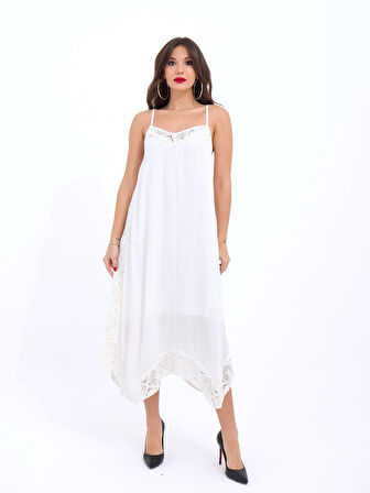 TUA MODA 7108 ELBİSE-EKRU