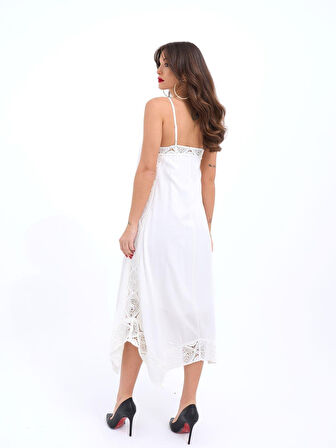TUA MODA 7108 ELBİSE-EKRU