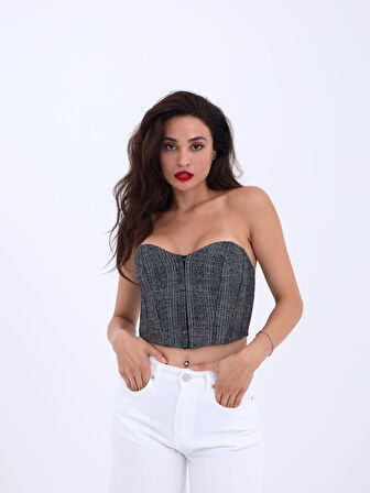 TUA MODA 7205 CROP-SİYAH