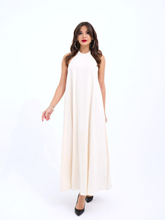 TUA MODA 7338 ELBİSE-BEJ