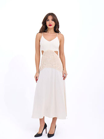TUA MODA 6229 ELBİSE-BEJ