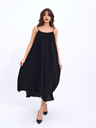 TUA MODA 7296 ELBİSE-SİYAH