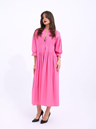 TUA MODA 5865 ELBİSE-PEMBE