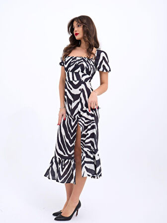 TUA MODA 6330 ELBİSE-SİYAH
