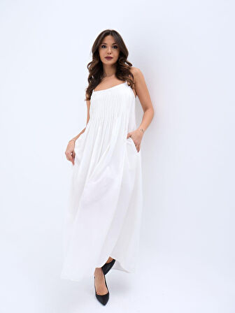 TUA MODA 6806 ELBİSE-EKRU