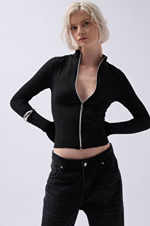TUA MODA Fermuar Detaylı Bluz