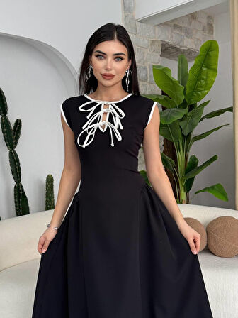 TUA MODA Eros Fiyonk Detaylı Elbise