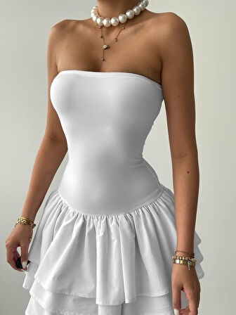 TUA MODA Vosges Straplez Mini Elbise