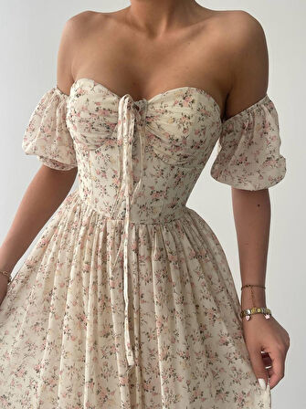 TUA MODA Della Beli Lastikli Elbise
