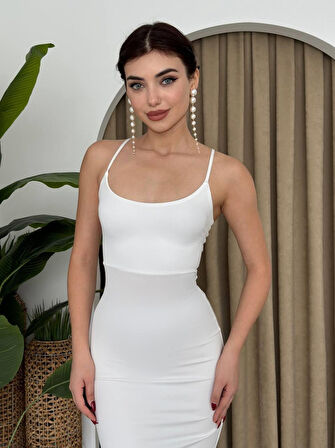 TUA MODA Blear Sırt Bağlamalı Elbise