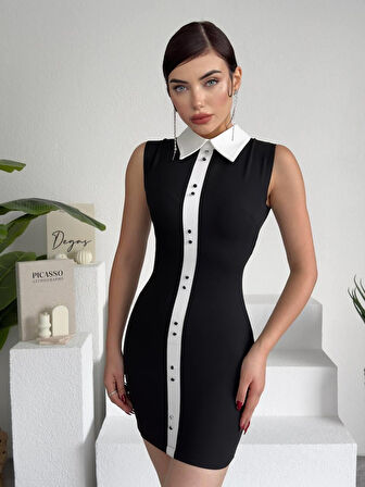 TUA MODA Karina Yaka Detay Elbise