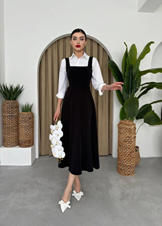 TUA MODA Neapolitan Askılı Elbise