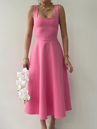 TUA MODA Neapolitan Askılı Elbise