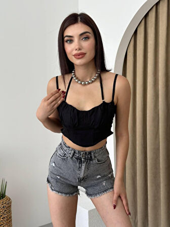 TUA MODA Elix Askılı Büstiyer Crop