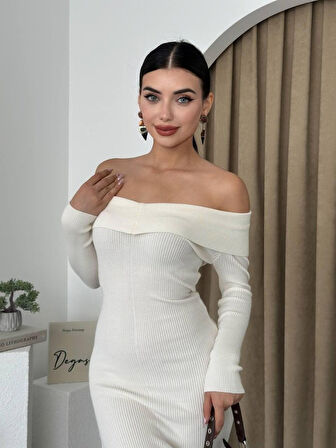 TUA MODA Emden Kayık Yaka Elbise