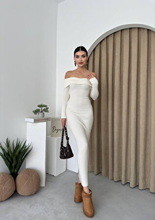 TUA MODA Emden Kayık Yaka Elbise