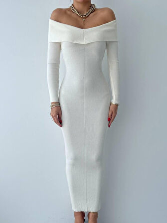 TUA MODA Emden Kayık Yaka Elbise