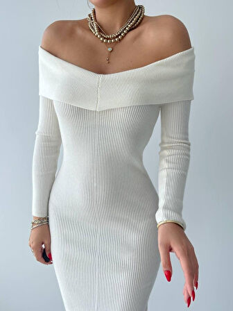 TUA MODA Emden Kayık Yaka Elbise