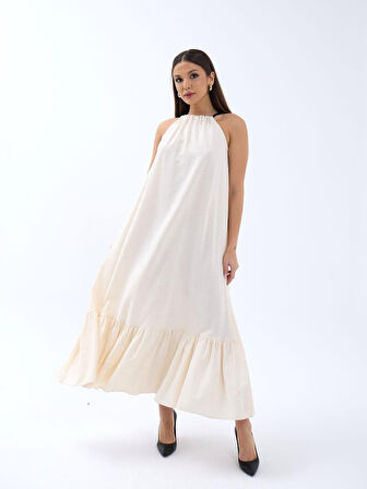 TUA MODA 6881 ELBİSE-BEJ