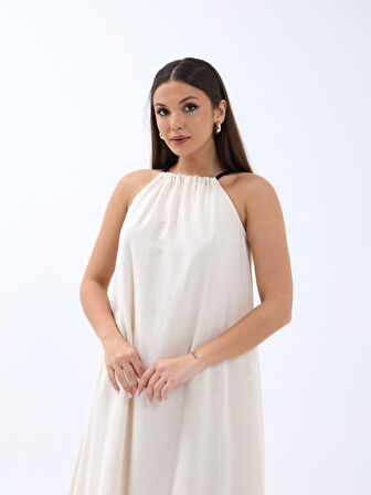 TUA MODA 6881 ELBİSE-BEJ