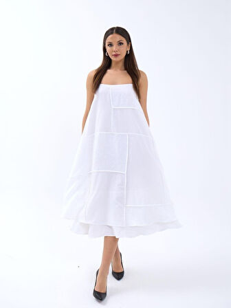 TUA MODA 7325 ELBİSE-BEYAZ