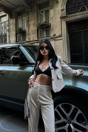 TUA MODA SÜET PANTOLON PENSLİ - Bej