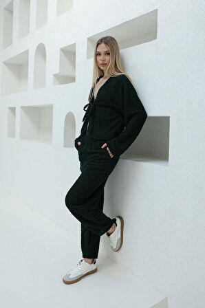 TUA MODA Önden Bağlamalı Takım - Haki