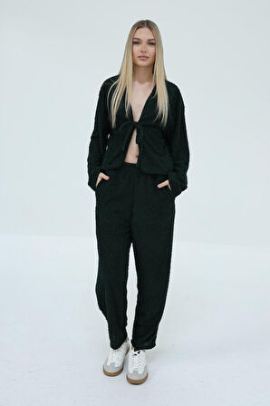 TUA MODA Önden Bağlamalı Takım - Haki