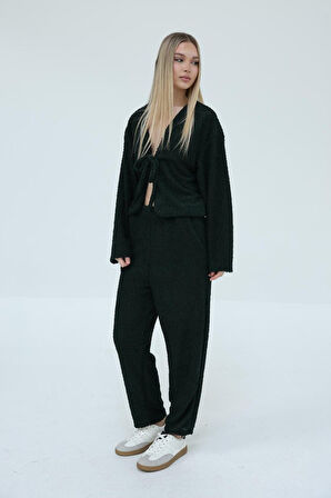 TUA MODA Önden Bağlamalı Takım - Haki