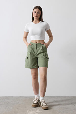 TUA MODA Cargo Cepli Şort - Haki
