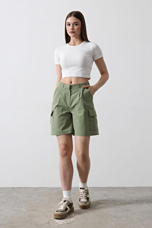 TUA MODA Cargo Cepli Şort - Haki