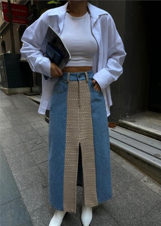 TUA MODA KOT ETEK PARÇALI UZUN ÖNDEN YIRTMAÇLI - Bej