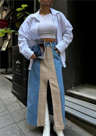 TUA MODA KOT ETEK PARÇALI UZUN ÖNDEN YIRTMAÇLI - Bej