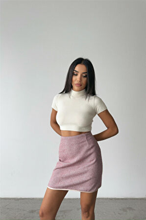 TUA MODA KAŞE KISA ETEK - Pembe