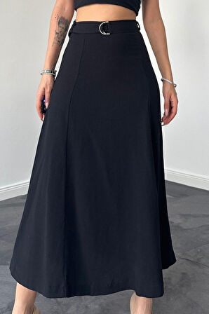 TUA MODA Siyah Kemerli Etek