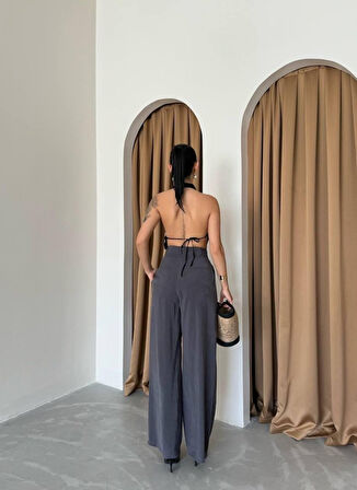 TUA MODA PİLE VE CEP KAPAK DEYALI SALAŞ PANTOLON - Antrasit