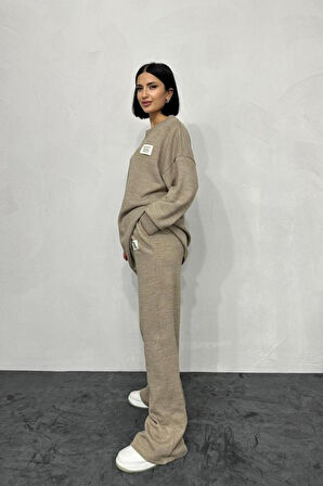 TUA MODA Bej Salaş Bluz Ve Pantolon Takım