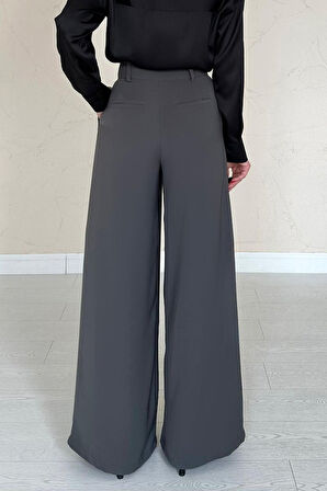 TUA MODA Füme Pileli Comfort Pantolon