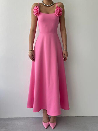 TUA MODA Matilda Gül İp Askılı Elbise