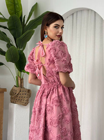 TUA MODA Wear Sırt Bağlama Detaylı Elbise