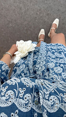 TUA MODA 6037 ELBİSE-MAVİ