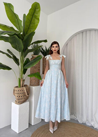 TUA MODA Khalesı Omuz Bağlamalı Elbise