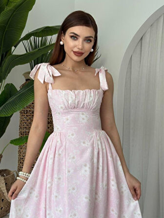 TUA MODA Khalesı Omuz Bağlamalı Elbise