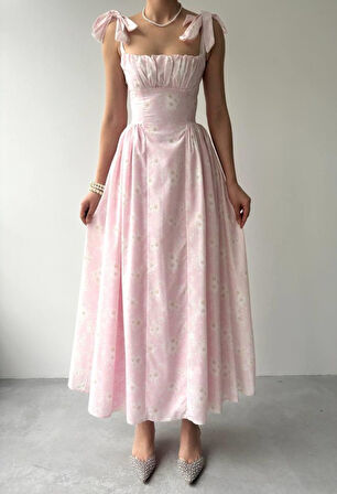 TUA MODA Khalesı Omuz Bağlamalı Elbise