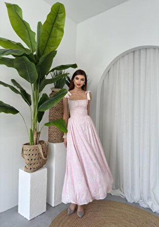 TUA MODA Khalesı Omuz Bağlamalı Elbise