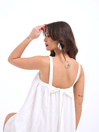 TUA MODA 6847 ELBİSE-BEYAZ