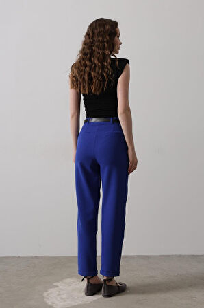 TUA MODA Kemerli Havuç Pantolon - Saks