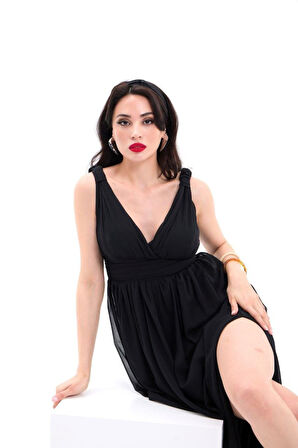 TUA MODA 4662 ELBİSE-SİYAH