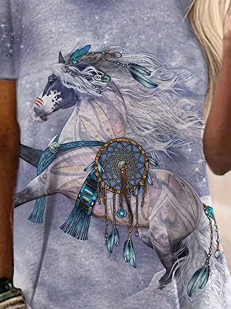 TUA MODA Kadın Kısa Kollu Bisiklet Yaka Salaş Süprem Bluz