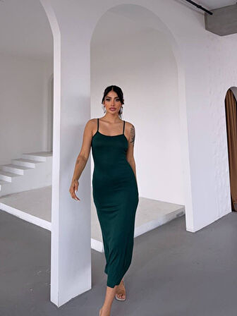 TUA MODA Kadın Turlu Viskon Kumaş Ayarlanabilir Askılı Elbise